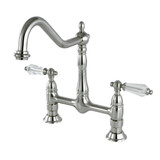 Kingston Brass KS1178WLL Wilshire Bridge Kitchen Faucet, Brushed Nickel