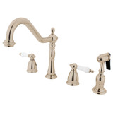 Kingston Brass KB1796PLBS Widespread Kitchen Faucet, Polished Nickel