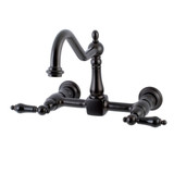 Kingston Brass KS1245PKL Duchess Wall Mount Bridge Kitchen Faucet, Oil Rubbed Bronze