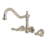 Kingston Brass KS1286AL Heritage Wall Mount Kitchen Faucet, Polished Nickel