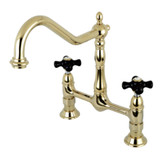 Kingston Brass KS1172PKX Duchess Bridge Kitchen Faucet, Polished Brass
