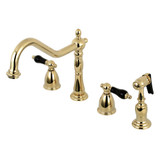 Kingston Brass KB1792PKLBS Widespread Kitchen Faucet, Polished Brass