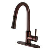 Kingston Brass Gourmetier LS8625DL Concord Single Handle Pull-Down Kitchen Faucet, Oil Rubbed Bronze