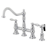 Kingston Brass KS3271ALBS Kitchen Faucet with Side Sprayer, Polished Chrome