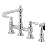 Kingston Brass KS7271ALBS Kitchen Faucet with Side Sprayer, Polished Chrome