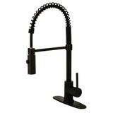 Kingston Brass Gourmetier Concord Single Handle Spring Spout Pre-Rinse Pull Down Kitchen Faucet, Naples Bronze - LS8776DL