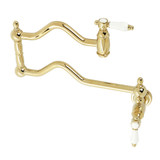 Kingston Brass KS2102BPL Bel Air Wall Mount Pot Filler, Polished Brass