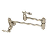 Kingston Brass KS3106TAL Tudor Wall Mount Pot Filler Kitchen Faucet, Polished Nickel