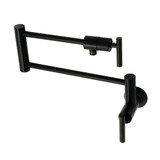 Kingston Brass KS4100CML Manhattan Wall Mount Pot Filler, Matte Black