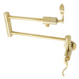 Kingston Brass KS4102CFL Century Wall Mount Pot Filler, Polished Brass