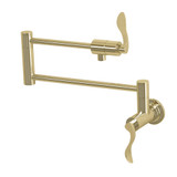 Kingston Brass KS4102DFL NuWave Wall Mount Pot Filler, Polished Brass