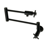 Kingston Brass KS4100DX Concord Wall Mount Pot Filler, Matte Black