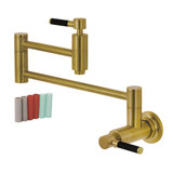 Kingston Brass KS8107DKL Concord Wall Mount Pot Filler Kitchen Faucet, Brushed Brass