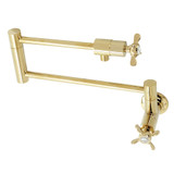 Kingston Brass KS4102BEX Essex Wall Mount Pot Filler, Polished Brass