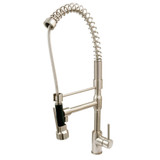 Kingston Brass Concord Single Handle Spring Spout Pre-Rinse Pull Down Kitchen Faucet, Brushed Nickel - KS8978DL