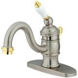 Kingston Brass KB3409PL Victorian 4" Centerset Single Handle Bathroom Faucet, Brushed Nickel/Polished Brass