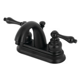 Kingston Brass KB5610AL Restoration 4 in. Centerset Bathroom Faucet, Matte Black