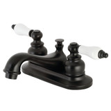 Kingston Brass KB600PL Restoration 4 in. Centerset Bathroom Faucet, Matte Black