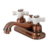Kingston Brass KB606PX Restoration 4 in. Centerset Bathroom Faucet, Antique Copper