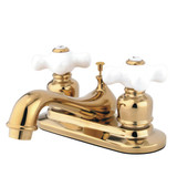Kingston Brass KB602PX Restoration 4 in. Centerset Bathroom Faucet, Polished Brass