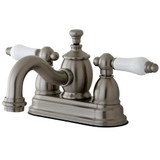 Kingston Brass KS7108PL 4 in. Centerset Bathroom Faucet, Brushed Nickel