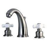 Kingston Brass KB988PX Victorian Two Handle Wall Mount Widespread Bathroom Faucet, Brushed Nickel