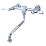 Kingston Brass KS1211BL Two Handle Wall Mount Bathroom Faucet, Polished Chrome