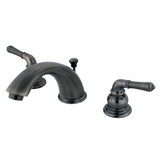 Kingston Brass  GKB963 Widespread Two Handle Bathroom Faucet, Black Stainless