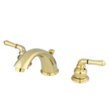 Kingston Brass GKB962 Widespread Two Handle Bathroom Faucet, Polished Brass
