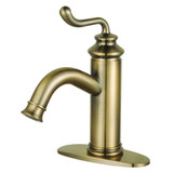 Kingston Brass Fauceture   LS541RLAB Royale Single Handle Bathroom Faucet with Push Pop-Up, Antique Brass