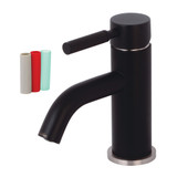Kingston Brass Fauceture  LS8229DKL Kaiser Single Handle Bathroom Faucet with Push Pop-Up, Matte Black/Brushed Nickel