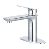 Kingston Brass Fauceture   LS4201CXL Frankfurt Single Handle Bathroom Faucet with Deck Plate and Drain, Polished Chrome