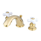 Kingston Brass GKB962PX Widespread Two Handle Bathroom Faucet, Polished Brass