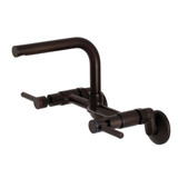 Kingston Brass  Concord 8-Inch Adjustable Center Wall Mount Kitchen Faucet, Oil Rubbed Bronze