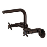 Kingston Brass  Concord 8-Inch Adjustable Center Wall Mount Kitchen Faucet, Oil Rubbed Bronze - KS412ORB