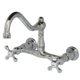 Kingston Brass KS3241AX Two Handle Wall Mount Bathroom Faucet, Polished Chrome