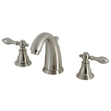 Kingston Brass KB988ACL American Classic Widespread Two Handle Bathroom Faucet with Retail Pop-Up, Brushed Nickel