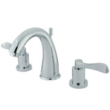 Kingston Brass KS2961DFL 8 in. Widespread Two Handle Bathroom Faucet, Polished Chrome
