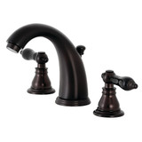 Kingston Brass KB985AKL Duchess Widespread Two Handle Bathroom Faucet with Plastic Pop-Up, Oil Rubbed Bronze