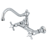 Kingston Brass KS3241BEX Two Handle Wall Mount Bathroom Faucet, Polished Chrome