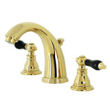 Kingston Brass KB982AKL Duchess Widespread Two Handle Bathroom Faucet with Plastic Pop-Up, Polished Brass