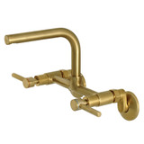 Kingston Brass  Concord 8-Inch Adjustable Center Wall Mount Kitchen Faucet, Brushed Brass - KS412SB