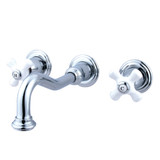 Kingston Brass KS3121PX Vintage Two Handle Wall Mount Bathroom Faucet, Polished Chrome