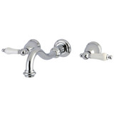 Kingston Brass KS3121PL Vintage Two Handle Wall Mount Bathroom Faucet, Polished Chrome