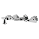 Kingston Brass KS3121KL Whitaker Two-Handle Wall Mount Bathroom Faucet, Polished Chrome