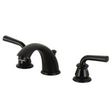 Kingston Brass KB960RXL Restoration Widespread Two Handle Bathroom Faucet with Pop-Up Drain, Matte Black