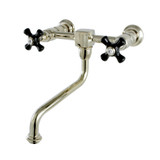 Kingston Brass KS1212PKX Duchess Two Handle Wall Mount Bathroom Faucet, Polished Brass
