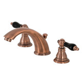 Kingston Brass KB966AKL Duchess Widespread Two Handle Bathroom Faucet with Plastic Pop-Up, Antique Copper