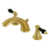 Kingston Brass KB967AKLSB Duchess Widespread Two Handle Bathroom Faucet with Plastic Pop-Up, Brushed Brass