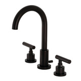 Kingston Brass FSC8925CML Manhattan Widespread Two Handle Bathroom Faucet with Brass Pop-Up, Oil Rubbed Bronze
